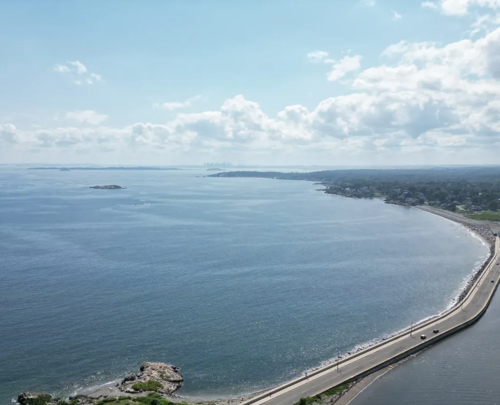 View of Boston Skyline from Marblehead Neck in Marblehead MA