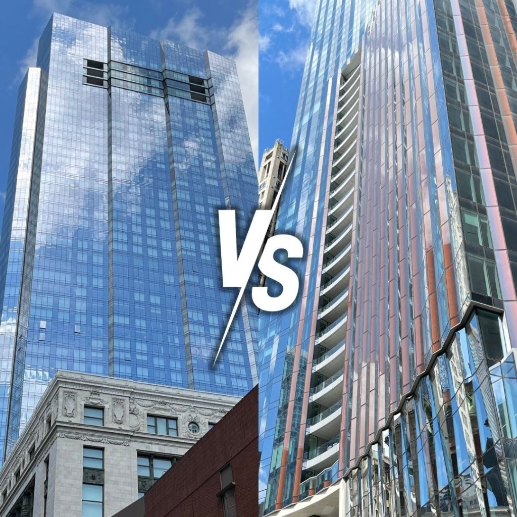 Millennium Tower Vs Winthrop Center in Boston's Downtown Crossing